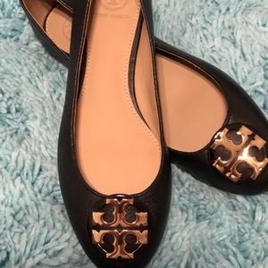 Size 7.5 black Tory Burch flats